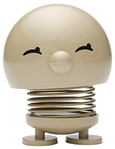 Hoptimist Bimble Wackelfigur & Glücksbringer, Skandinavische Deko Figuren für Wohnzimmer, Schreibtisch, Büro, Bürodeko & Lustige Kleine Geschenke, 7,4 x 8,5 x 9,5 cm, Medium, Latte