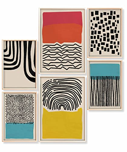 Heimlich - Juego de Pósters - 2 de A3 / 30x42 cm + 4 de A4 / 21x30 cm - Pósters Premium - Impresiones sin marco - Estilo moderno - Abstracto Azul Colorido