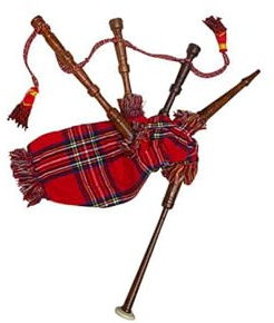 Tartancity Royal Stewart - Cornamusa giocattolo per bambini, in legno, con corda Royal Stewart