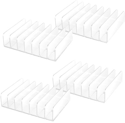 Zicojia 4 Pcs Clear Acrylic CD Holder with Tackable CD DVD Display Rack CD Storage Rack Organizer Stand CD Tray Holds 17 * 12.5 * 4cm
