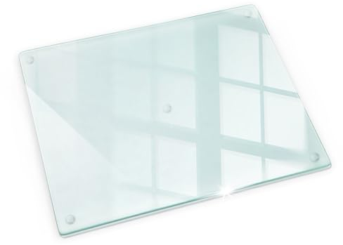 Tulup Planche à Découper Pour la cuisine Résistant à la chaleur Incassable Verre Trempé Protège Plan de Travail 52x40 cm