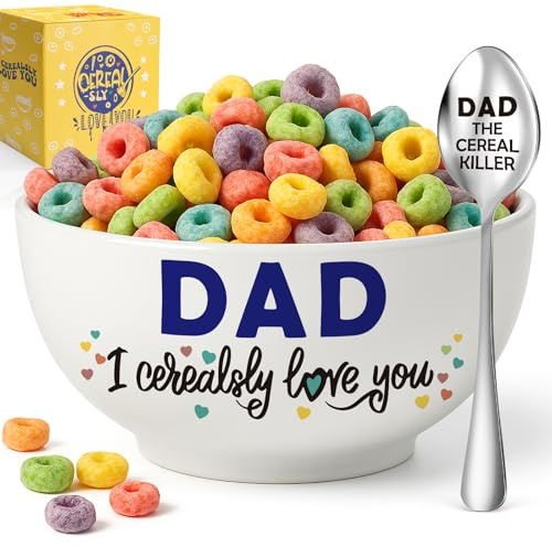 YEUYUQIU Dad Birthday Gifts from Daughter Son - Dad Cereal Bowl Set Present
