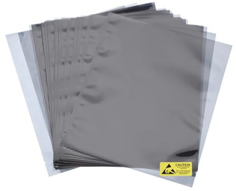 sourcing map 50Pcs Anti Static Bags ESD Shielding Bag Flat Open Top Anti Static Bag for Electronic Devices 7x8.3 Inch(180x210mm)