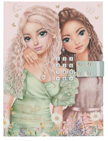 Depesche 13622 TOPModel Summer Feeling - Tagebuch mit Zahlen-Code und Sound, Buch in Pink, mit Model Motiv und 192 linierten Seiten
