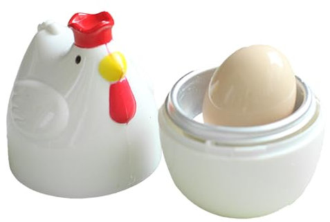 Cuiseur à œufs micro-ondes, fabricant d'œufs pochés, Poacheur d'oeuf unique, Papier à vapeur antiadhésif en forme de poulet portable pour cuisiner rapide petit déjeuner omelette bacon de pomme de terr