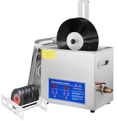 Ultrasonic Vinyl Record Cleaner - Cleans 8 LPs at Once, Auto-Rotating Double-Sided Cleaning, 0-30 Min Timer | Professional Cleaning System to Restore Sound Quality