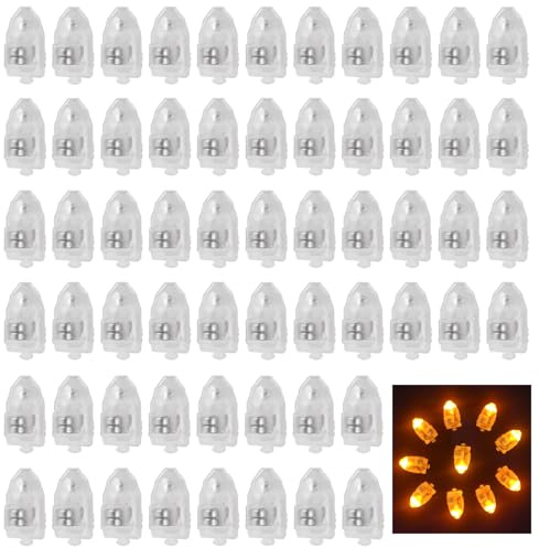 SHUBEIEUMI 60 Pack LED Balloon Lights, Warm White, Mini LED Paper Lantern Lights, for Paper Lanterns, Halloween, Christmas, Wedding, Party, Birthday