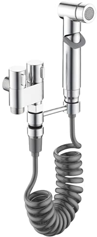 Aqua Earth Stainless Steel Bidet Sprayer | Handheld Shattaf Toilet Spray | Baby Cloth Diaper Sprayer | Wall or Toilet Mount