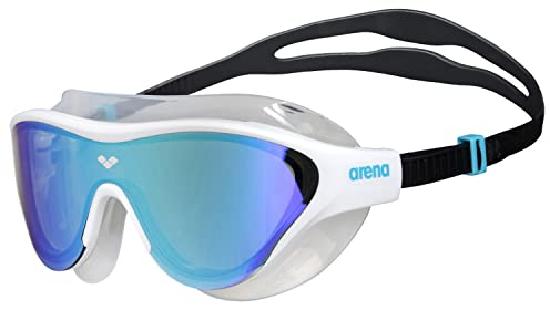 ARENA The One Verspiegelte Anti-Fog Unisex Schwimmbrille für Erwachsene, Taucherbrille mit Breiten Gläsern, UV-Schutz, Selbstjustierender Nasensteg, Orbit-Proof Dichtung