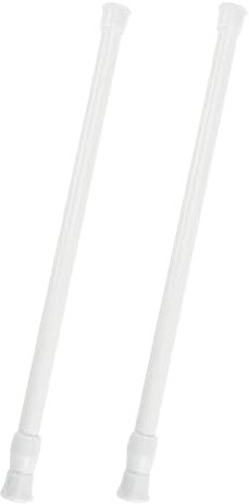 GRVICH Tension Rod, 2Pcs Tension Rods, Net Curtain Rods Extendable, 30-50cm Extendable Hanging Bar,Tension Cupboard Rods, Spring Loaded Tension Rod for Closet Cupboard Wardrobe Bookshelf (White)