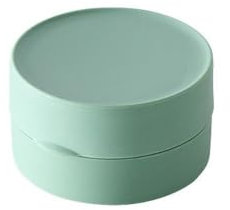 Boîte à savon de voyage - Porte-savon rond portable anti-fuite - Étanche - 8 x 8 x 4,5 cm - Vert