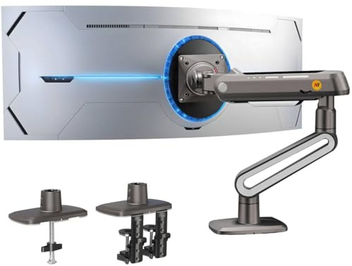 NB Ergonomic Monitor Halterung für 27 bis 50 Zoll Bildschirme Flache Ultrabreite Gebogen, Monitorarm Monitorhalterung Belastung bis 18 kg VESA 75/100 mm A6