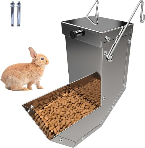 Mangeoire d'extérieur en acier inoxydable durable avec couvercle pour petits animaux domestiques (pour cochon d'Inde, oiseaux, furets (1 pièce, 8,4 cm)