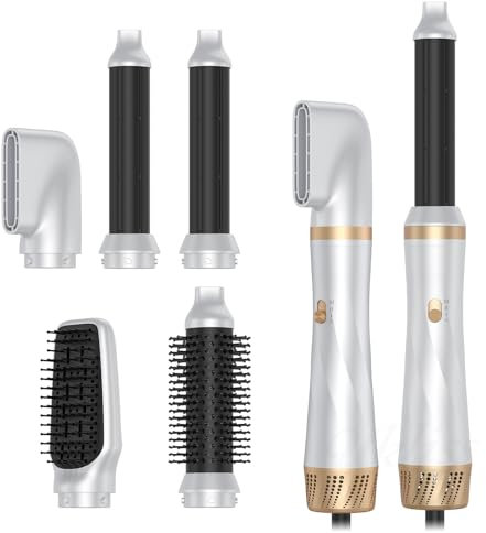 Cepillo secador de pelo Air Styler 5 en 1, moldeador Desmontable multifuncional con Iones Negativos Secador, Rizador y Cepillo Térmico para Cabello Seco, Liso y Rizado