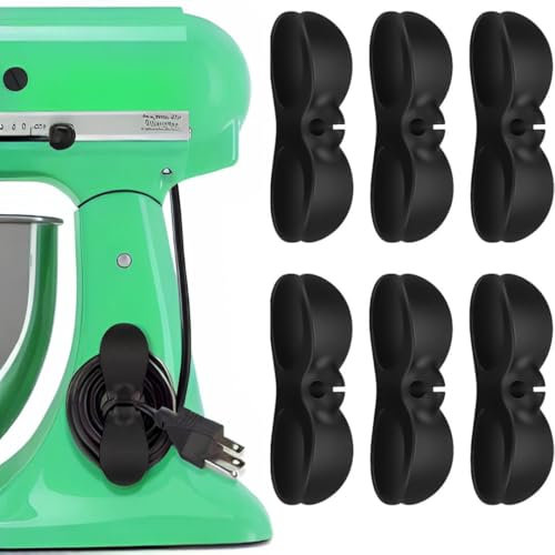 ATARAXIA HOME - Set 6 raccogli cavi adesivo - Cavo organizer e organizer per cavi per elettrodomestici - Raccoglitore di cavi adesivo per cucina, organizer per cappelli e raccoglitori adesivo