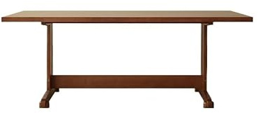 CUISGOR Diner Table 160x85x75cm Solid Wood Rectangular Workbench Vintage Square Table, for Household Kitchen Restaurant & Café Setup Dining Table