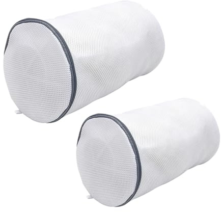 JOYOFREELY Sacchetti per Lavaggio Scarpe 2 Pezzi in Poliestere Traspirante Bianco, Protezione Capi da Aggrovigliamento e Danneggiamento, per Bucato e Asciugatura