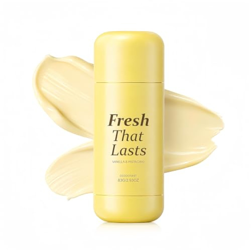 Fräscht som håller under armarna Ljusande Deodorant Stick, Smooth Glide Daglig luktvård, Vanilj och Pistage Parfymerad Stick