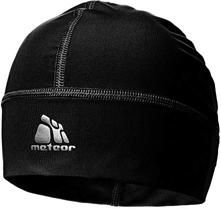 meteor® Shadow la avec ions Argent – Bonnet Coupe-Vent Unisexe Skull Cap Idéal comme Un Chapeau pour Casque de vélo S Courir, Le Ski, snowbor Ding, Jogging, ou comme – sous-Casque (Noir)