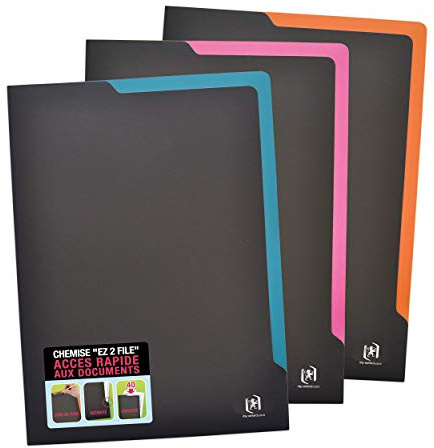 OXFORD For Students Pochette Plastique Acces Facile A4 Polypropylene Opaque Couleurs Aleatoires