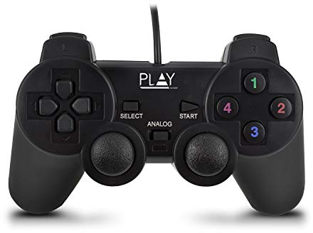 ewent PLAY WIRED USB GAMEPAD, Black