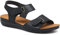Pavers Women's Touch Fastening Flat Sandals in Black - Sling-Back & Open Toe Silhouette - Microsuede Shoes - Ladies Footwear - Size UK 4 / EU 37
