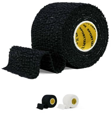 SPORTTAPE Tearable 5 cm x 4.5 m Elastic Adhesive Bandage EAB – Strong-Grip, Breathable Sports Tape | Rugby Lifting, Joint Support, Compression & Thumb Taping – Black Single Roll