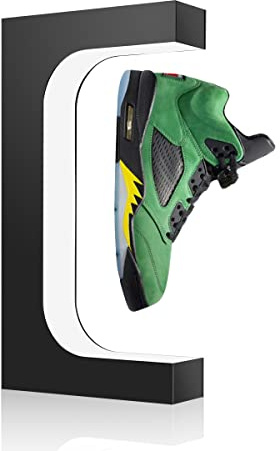 UVEHAS Flytande skodisplay magnetisk levitation sneakerstativ med LED-ljus roterande leviterande hållare ställ för skor samlare reklam utställning butik show heminredning, svart
