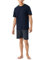 Schiesser Herren Schlafanzug kurz Rundhals - Nightwear Set, blau_159634, 56/ 2XL