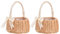 2-teiliges Hochzeits-Blumenmädchen-Körbe-Set, Picknickkorb mit Griffen und Einlagen, Rattan-Blumenkorb, Blütenblattkorb, Süßigkeiten-Aufbewahrungskorb, Weiß