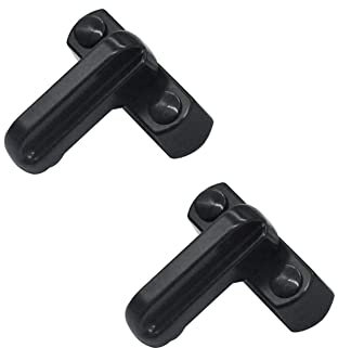 Lokatall - Bloqueador de ventana negro, cerradura de seguridad para puertas francesas, bloqueador de bloqueo de bloqueo de bloqueo de bloqueo de aleación de zinc, hebilla de ventana de seguridad para