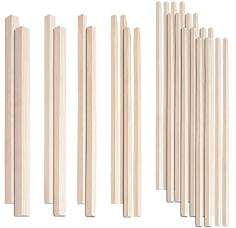 OLYCRAFT 26 bastoncini di legno triangolari in 5 misure strisce di legno non finite strisce triangolari tasselli in legno triangolo asta in legno triangolo bastoni per forniture artigianali in legno