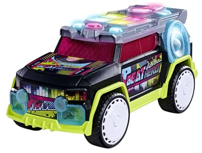 Dickie Toys - Beat Hero Spielzeugauto mit DJ-Pult und 22 Sounds, Auto mit Hip-Hop, Pop und Elektronik Beats,Musikauto mit LED Lichtshow, 3 Spiel-Modi