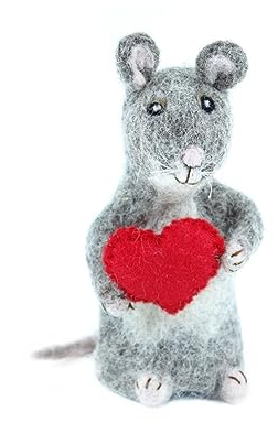 your castle Calentador de huevos con corazón hecho a mano de fieltro natural, comercio justo, Pascua o Navidad, aprox. 15 cm de altura