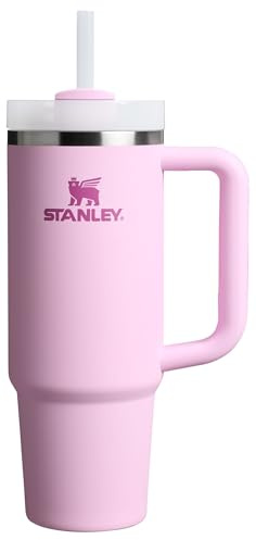 STANLEY Quencher H2.0 Becher mit Griff und Strohhalm, 850 ml, Flowstate 3-Positionen-Deckel, Becherhalter, kompatibel für Reisen, isolierter Edelstahlbecher, BPA-frei, Kirschblüte