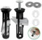 WC Sitz Befestigung Toilettensitz Schraubensatz - Neu Toilettensitz Behoben Schraube kompatibel mit 14-20 mm Löchern, Toilettensitz Dübel Set für die meisten Toilettendeckel (2 Stück)