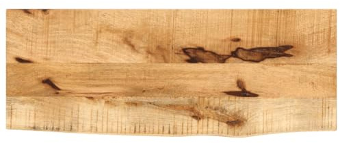 WEMYUFURN Tablero de mesa de 90 x 20 x 3,8 cm, borde de árbol de madera maciza, madera de mango rugosa, placa de madera maciza, placa de madera auténtica para mesa de comedor o salón
