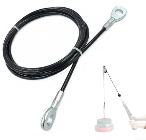 Cable de acero de 5 mm de repuesto para gimnasio con revestimiento de nailon para uso duradero en equipos de fitness (2,5 m)