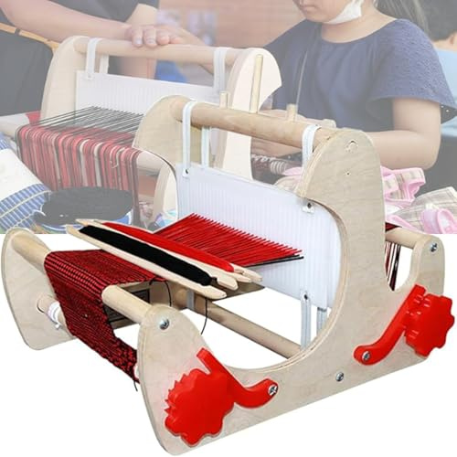 KLYDBMYT Kit de métier à Tisser en Bois de Table, Machine à Tisser Manuelle à Faire soi-même, Largeur de Tissage 20 cm, métier à Tisser en Bois, pour débutants et Amateurs de Loisirs créatifs.