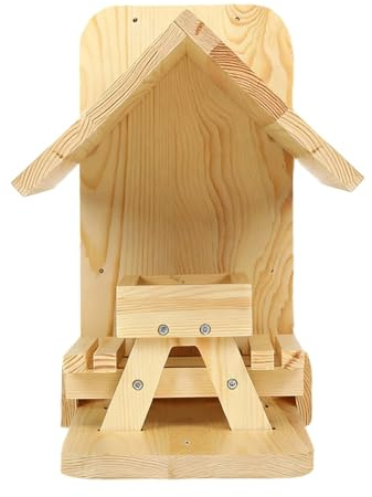 para Ardillas al Aire Libre: Mesa de Picnic para Animales de Madera, fácil de Rellenar con mazorcas de maíz, estación de alimentación para Animales Salvajes | Pantalones Cortos