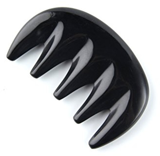 ULTNICE Hornkamm Haarkamm Massage Haarbürste mit Breite Zähne (Schwarz)