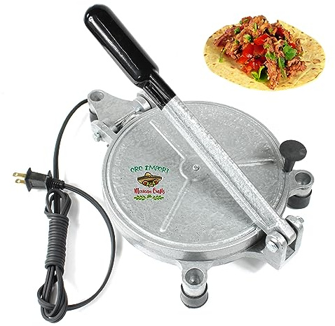 Electric Tortilla Press Maker Chapati Machine Flour Burrito Roti Press (8 IN)