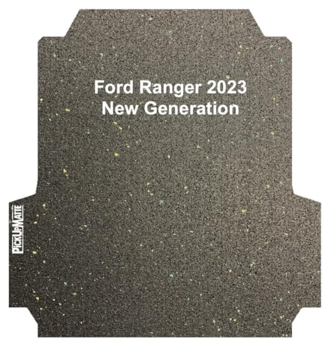 PICKUPMATTE Antirutschmatte Ford Ranger 2023 New Generation Doppelkabine Raptor WILDTRAK DOKA m. original Laderaumwanne ab BJ 01/2023 - Variante Ausbuchtung an der Kabinenrückwand - Form #1