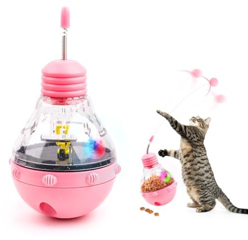 LWMTT Interaktives Katzenspielzeug Katze Bälle 3 in 1 Automatisch Intelligenzspielzeug Kätzchen Zauberstab Katzenspielzeug Selbstbeschäftigung für Langsam Fütterung Training