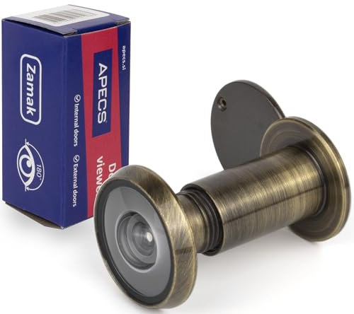 APECS Spioncino per porta con frangivista per porta 35-60 mm, diametro 16 mm, colore bronzo anticato, modello 6016/35-60-AB