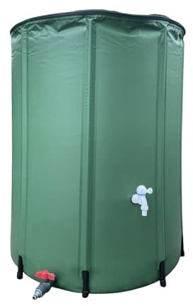 Barril de lluvia plegable, recogedor de agua de lluvia - Almacenamiento de agua portátil plegable, depósito de agua de jardín para recolección de lluvia, almacenamiento, reutilización, ahorro de agua