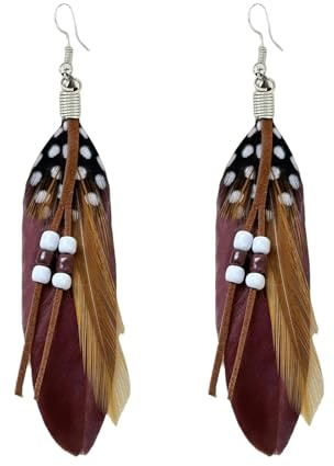 Pendientes Plumas Bohemios Vintage India Boho para Mujer - Para Carnaval, San Valentín, Fiestas Temáticas, Cumpleaños