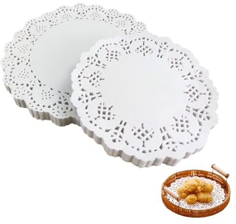 Napperon Papier Ronde Décoré en Dentelle - 100 Pièces - Diamètre 8,5 cm - Design Élégant et Pratique