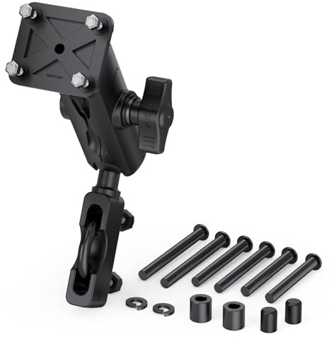 TUSITA Moto GPS Support Guidon Réservoir Embrayage Frein Compatible avec Garmin Montana, Zumo XT GPS - Bras Double Emboîtement - B Taille Moyen