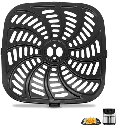 GWY Air Fryer Replacement Tray for Gourmia GAF856 GAF826 Air Fryer, Nonstick 9.8''*9.8'' square Air Fryer Replacement Parts Rack Grill Pan Grill Plate Crisper Plate for Gourmia 8QT Air Fryer